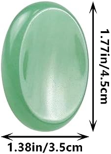Worry Stones Green Aventurine Crystal, Chakra Crystals and Healing Stones, Oval Palm Stone, Thumb Stone, Crystals for Beginners, Spiritual Gifts for Women, Meditation Accessories (1PCS)