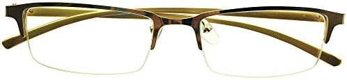 Half Rim Photochromic Reading Glasses Readers Black Gold Metallic Color Frames