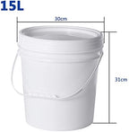 Food Grade Plastic Hand Bucket, Round Storage Bucket, Household Ice Cream Storage Tank with Lid, Household Thickened Bucket, Material Bucket,White,15L