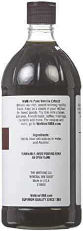 Watkins Pure Vanilla Extract, with Madagascar Vanilla Beans, Non-GMO, Kosher, 32 Fl Oz (Pack of 1)