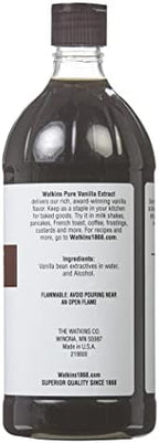 Watkins Pure Vanilla Extract, with Madagascar Vanilla Beans, Non-GMO, Kosher, 32 Fl Oz (Pack of 1)