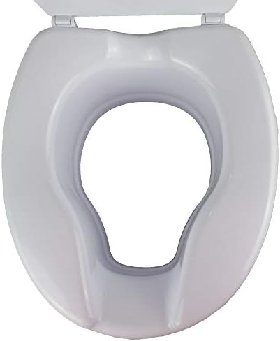 Mobiclinic®, Raised toilet seat, With toilet lid, 6 inches, Adaptable to oval toilets, Lateral fixation system, Toilet lift seat for the elderly, Spanish brand, model Titán