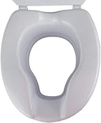 Mobiclinic®, Raised toilet seat, With toilet lid, 6 inches, Adaptable to oval toilets, Lateral fixation system, Toilet lift seat for the elderly, Spanish brand, model Titán