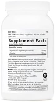 GNC L Arginine + L Citrulline 500mg Each Supplement, Supports Nitric Oxide Production and Healthy Blood Vessel Tone, 120 Servings