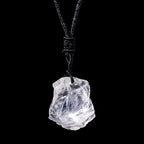 Erliway 1.2" Raw Stone Necklace for Women Men, Natural Rough Gemstone Crystal Pendant Necklace, Adjustable Healing Crystal Necklace Pendant with Hand-Woven Rope