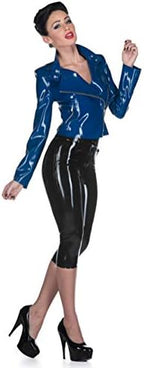 Latex Gummi Rubber Black Capri Jeans Slim Trousers Fitted Pants 0.4mm