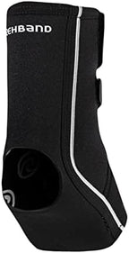 Rehband QD Ankle Support Brace, 5mm Neoprene Ankle Compression Sleeve with Adjustable Fit, Stabilizing Ankle Brace for Sports, Training & Everyday Use, Sizes S-XL, Colour:Black, Size:X-Large