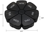 7 Day Weekly Pill Round Organizer, ShysTech Large Pill Case Pill Box 1 Time A Day for Pills/Medication/Supplements/Vitamin (Black)