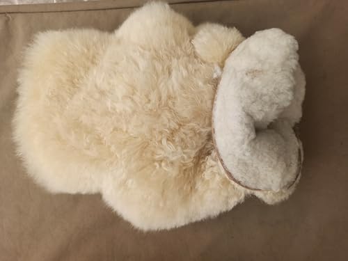 Baby Alpaca Fur Hot Water Bottle Cover, Soft Sheep Wool Inside, 100% Natural