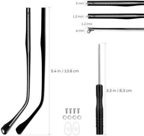Healeved 2PCS Universal Glasses Arm Legs Metal Sunglasses Arms Eyeglass Replacement Arm Glasses Repair Replacement Temple