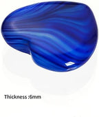 Marrywindix 15 Packs 0.8 Inch Healing Crystal Natural Blue Agate Heart Love Carved Palm Worry Stone Chakra Reiki Balancing