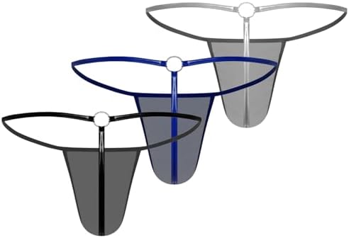 iiniim 3pcs Mens Bulge Pouch Thongs Underwear Spaghetti Straps Low Rise Jockstraps G-string Lingerie
