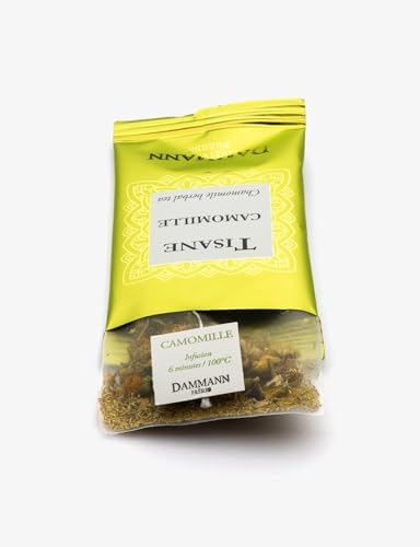 Dammann Freres Sachets, Chamomile Tea Bags, Premium Gourmet French Herbal Tea, Indiviudally Wrapped, 21 Count (Single Pack)