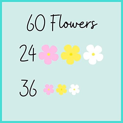 Royal Icing Blossoms | Mini Edible Flowers | Edible Roses | White Wedding Flowers | Cake Sprinkles | Bulk Sprinkle Mix | by Simply Sucré (54 Count, Spring Blossoms)
