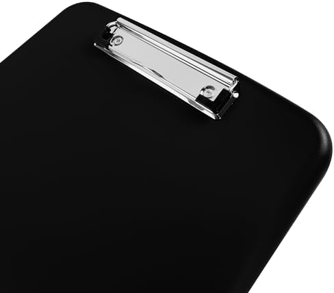 Super Z Outlet Slim Plastic Nursing RN Style Lightweight Coaches Clipboard with Open Foldable Storage, Classroom Teacher College Size (9.5" x 14") (Black, 9.5" x 14")