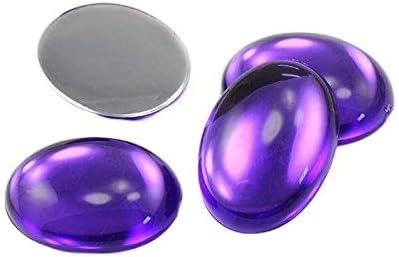 40x30mm Large Flat Back Oval Acrylic Cabochons Rhinestones Plastic Gems Embellishments for Crafts, Costumes, Card Invitations, Jewelry, Cosplay - 4 Pieces (Purple Violet H132)
