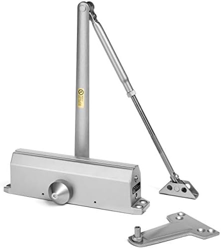 Dynasty Hardware Door Closer, Grade 1 Heavy Duty Commercial Hydraulic Closer, Self-Closing, Adjustable Spring Size 1-4, ADA Compliant, Surface Mount, Sprayed Aluminum, Series 1614