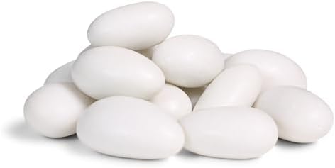 White Jordan Almonds by Its Delish, 3.5 lbs Jumbo Container | Sugared Almond Nut with Sweet Hard Candy Coating - Bulk Wedding Favors and Party Buffets - Vegan & Kosher