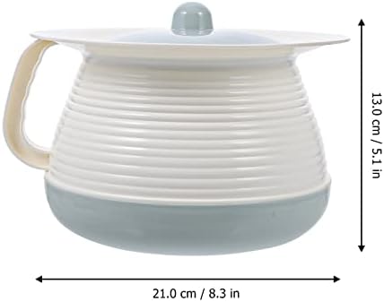 KALLORY Portable Spittoon with Lid 8.07X8.07X5.31In Covered Chamber Pot Night Urinal for Home and Hospital Use Adult Bedpan Urine Bucket