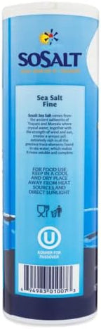 SOSALT DAL MARE DI TRAPANI Fine Sea Salt, Sicilian Sea Salt, Shaker, 750 gm (26.5 oz) SoSalt, Sal, Refill, Mediterranean Sea Salt, Mediterranean, Sicily, Italy