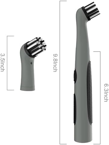 Rechargeable Electric Cleaning Brush with 4 in 1 Multiple Brush Heads and USB Cable, Indoor Household Cordless Motorized Brush for Bathroom Toilet Kitchen Tile Crevice (Grey & Black)
