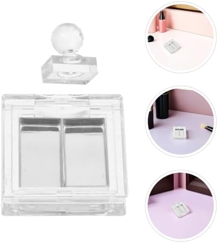 FRCOLOR 2Pcs Empty Makeup Palette with Crystal Lid Mini Travel Makeup Case for Lipstick Eyeshadow 4 Pans Tool