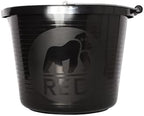 Red Gorilla Premium Builder's Bucket Black 14 Litre 3 Gallon Heavy Duty Strong Metal Handle Moulded Grip Multi Purpose Food Grade Plastic