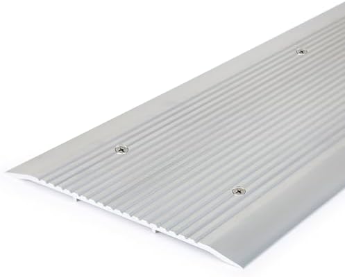 Door Threshold - High Quality 12" Wide Aluminum Thresholds Strip for Doorways, Flat Transition Door Saddle Low-Profile Door Sill, Corrugated, 12 x 36 Inches