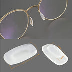 Eyeglass Nose Pads 4 Pair of Replacement Square Premium Grade Soft Silicone - Rectangle Shaped Slide/Push-in Nose Pads