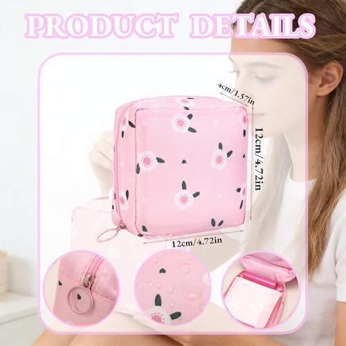 4Pcs Sanitary Napkin Storage Bag, Portable Period Pouch Feminine Pads Tampon Organizer Pouch Pad Holder Bag Small Menstrual Period Bags for Teen Girls, Women