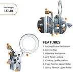 AFP Self-Locking Rope Grab with 2.25 inch Connecting Eye, Used with 5/8’’ Lifeline Rope, for Construction, Climbing, Fall-Protection, 310 lb. Capacity (OSHA/ANSI Compliant) Silver
