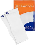 NanoSocks Compression Socks for Women & Men (1 Pair) - BEST Ankle Brace Support Sleeve for Neuropathy, Plantar Fasciitis, Diabetic Foot Nerve Pain Relief - Toeless (Medium, White)
