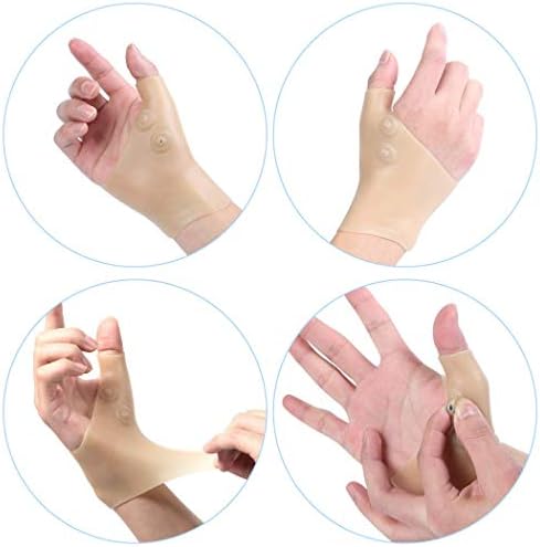 WaNana Silicone Gel Magnetic Therapy Wrist Hand Thumb Support Gloves Finger Arthritis Pressure Pain Relief Waterproof Massage- Suitable for Both Hands 1PC