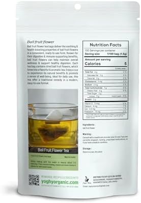 Bael Fruit Flower Tea Bags - 100% Pure, Organic, Wild-Crafted Herbal Tea for a Refreshing, Fruity Brew