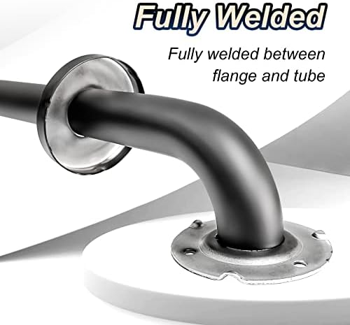 18 Inch Handicap Grab Bars, 2 Pack Stainless Steel Grab Bar for Bathtubs and Showers, Wall Mount Safety Shower Grab Bars for Seniors Injury Elderly, Matte Black
