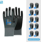 SanFoam Foam Nitrile Work Gloves, Safety Grip Gloves, Breathable Durable, Grey Liner, Sizes 6-11, 10 Pairs