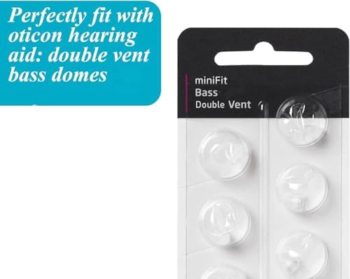 Base Domes 10mm Double Vent Hearing Aid for Oticon Replacements, Oticon Minifit Double Vent Bass Domes, 2 Pack of 10 Each (Total 20Pcs)