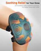 Knee Massager with Heat and Red Light Therapy : 4-in-1 Compression Massage with 14 Chambers & Vibration for Pain Relief, Cordless Home Office Use for Seniors and Active Adults, FSA-HSA Eligible