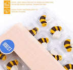 Royal Icing & Candy Bee Sprinkles - 32pcs Cake Decoration Set for Cupcakes, Macarons & Cakecicles - Perfect for Bee & Spring Themed Parties