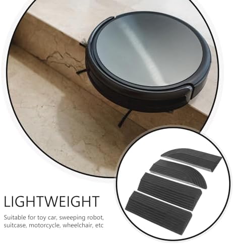 Rubber Threshold Ramp Mat Set for Sweeping Robot Household Indoor Entry Slope Ramp Cushion with Triangular Step Design for Home Use