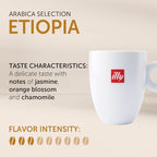 illy Arabica Selections Ethiopia Whole Bean Coffee, 100% Arabica Bean Single Origin Coffee, Light Roast with Notes of Jasmine, All-Natural, No Preservatives, 8.8 Ounce Can (Pack of 1)