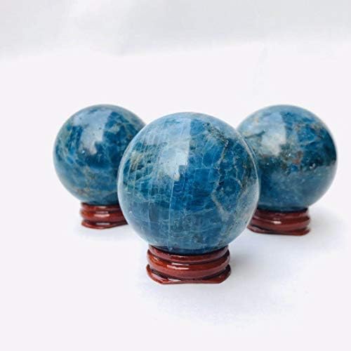 1pc 50MM New Natural Crystal Sphere Polished Energy Blue Apatite Crystal Balls for Home Decorative