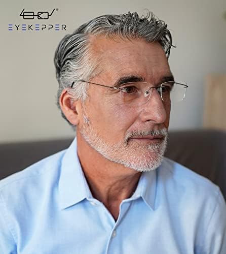Eyekepper Titanium Rimless Reading Glasses Readers Men Black +1.25