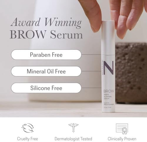 NULASTIN Shape Altering Eyebrow Serum - Brow Serum to Shape & Define - Improves the Appearance of Sparse Eyebrows for a Fuller Look - Enriched with Hair-Strengthening Ingredients (0.1 Fl Oz)