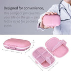 7 Day Pill Container with Medicine Labels - Mini Medication Organizer, Travel Essentials, 161 Labels (Pink)