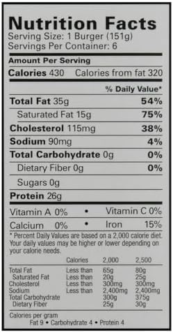 Bubba Burger, Frozen Angus Beef Burger Patties, USDA Choice Beef Chuck, 2 lb, Pack of 6