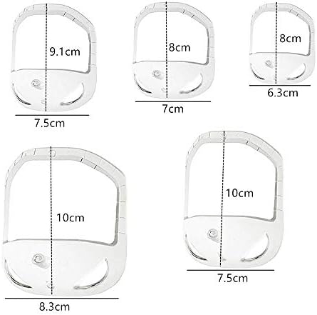 5 Sizes Beard Shaping Tool Set - Goatee Shaver Template, Styling Guide for Precise Trimming, Shaping and Fashion Supplies for Men (Transparent)