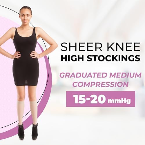 GABRIALLA 15–20 mmHg Sheer Medical Compression Socks for Women - Made in Italy Knee High Support Stockings for Circulation, Swelling Relief, Travel, Work, Pregnancy - Support Socks (Black)
