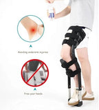 FoRes Pain Free Knee Crutch Single Leg Telescopic Walker Adjustable Height Hands Free Crutch Leg Knee Mobility Support for Disability Elderly Injury Ankle Fracture