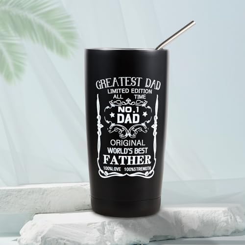 Bayelove Christmas Gifts for Dad Birthday Gift for Dad Father's Day Gift from Daughter Include Tumbler Mug Wallet Card Candle Tape Measure Keychain Socks Card